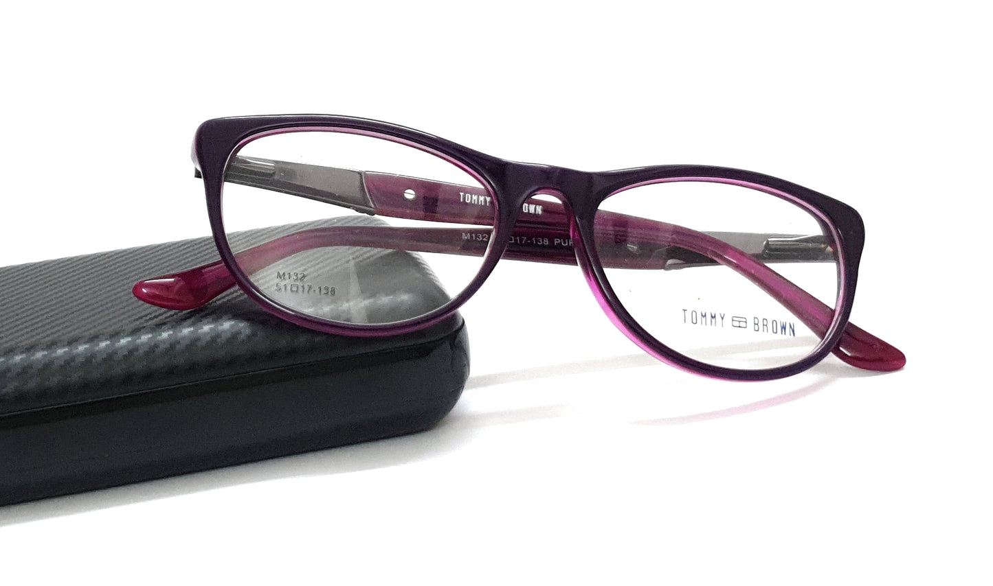Tommy Brown Cateye Eyeglasses HT132 Purple Spectacle