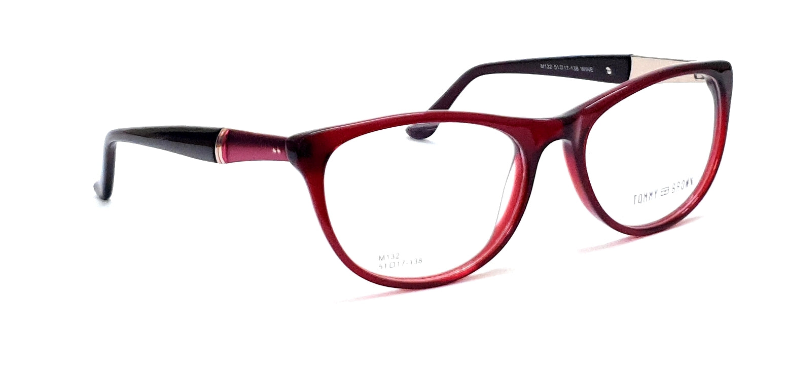 Tommy Brown Cateye Eyeglasses HT132 Wine Spectacle