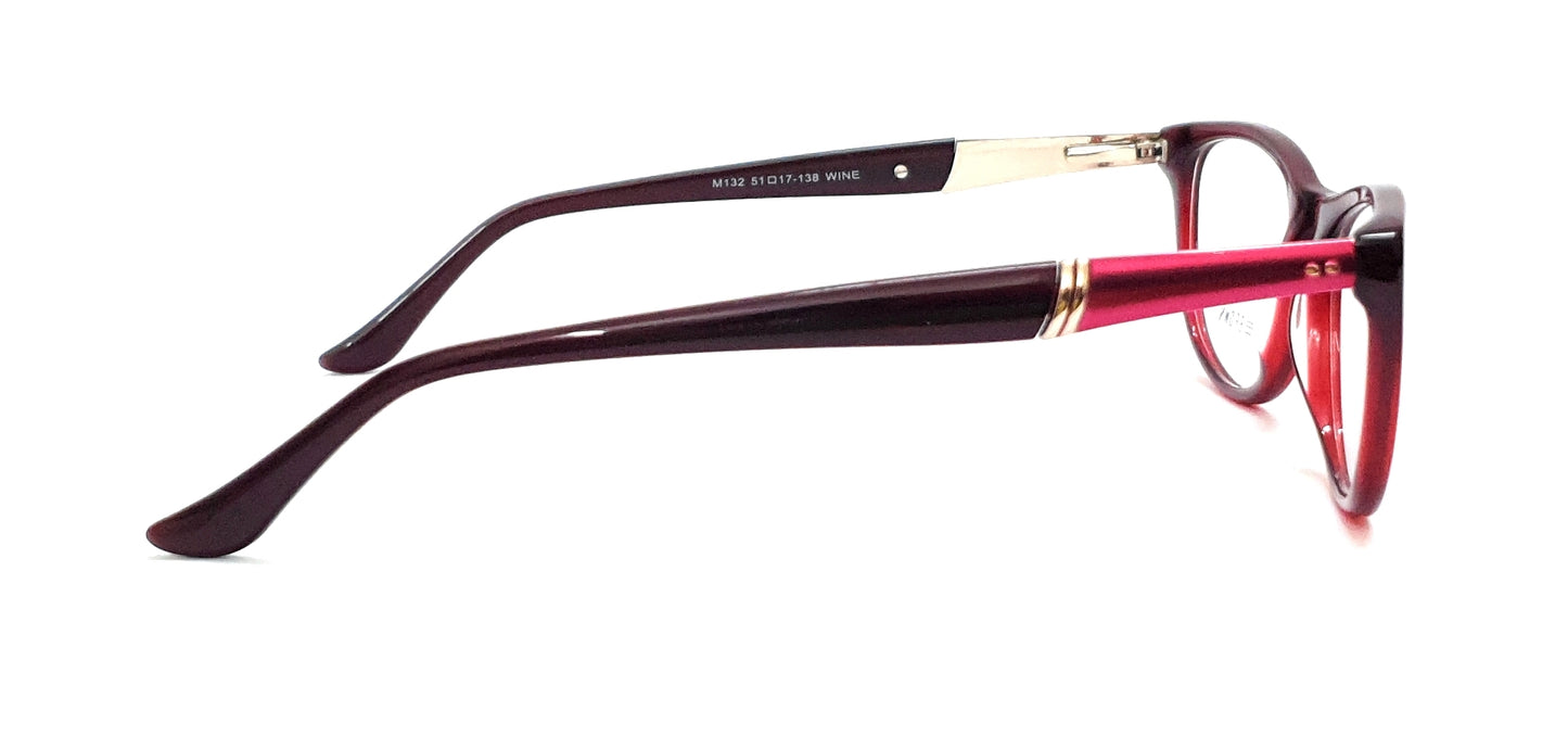 Tommy Brown Cateye Eyeglasses HT132 Wine Spectacle