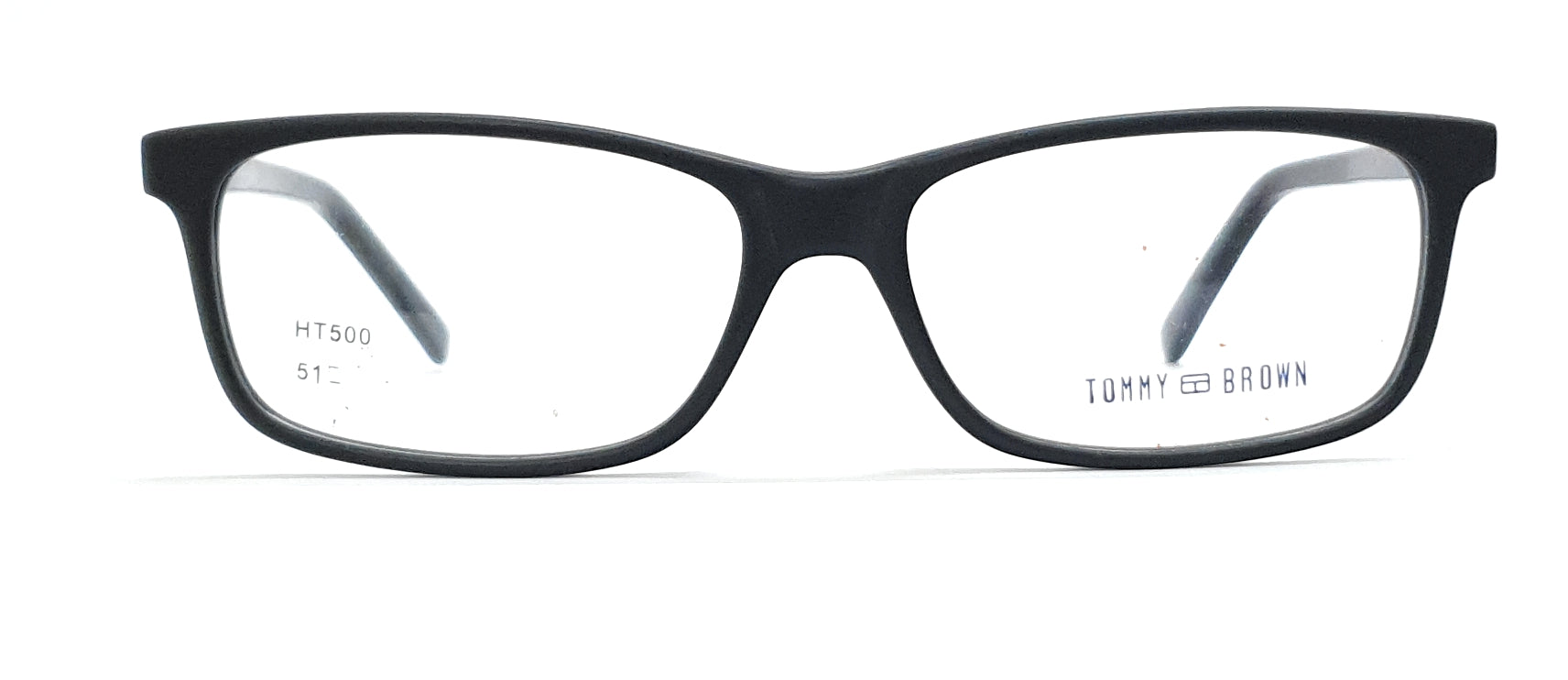 Tommy Brown Eyeglasses Rectangle Spectacle HT500 Black Matte