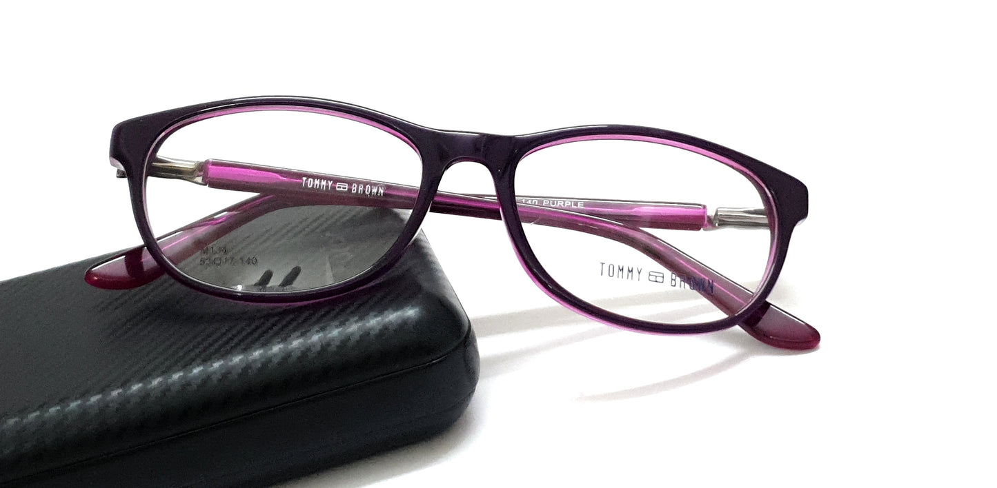 Tommy Brown Styles Eyeglasses M134 Purple Spectacle