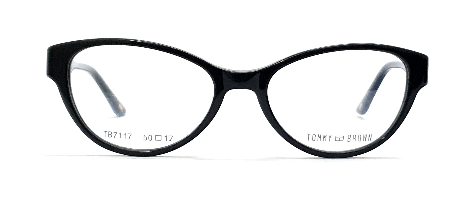 Tommy Brown Cateye Eyeglasses TB7117 Black