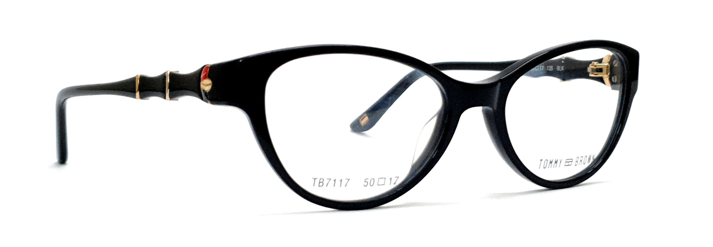 Tommy Brown Cateye Eyeglasses TB7117 Black