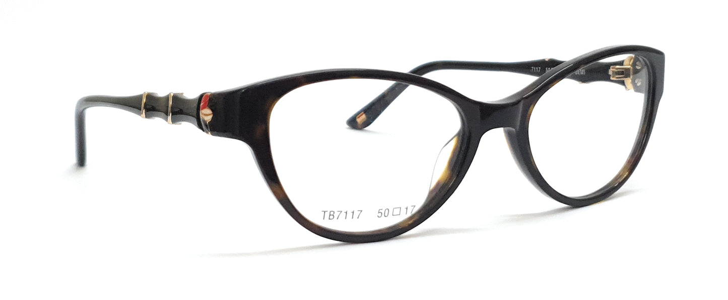 Tommy Brown Cateye Eyeglasses TB7117 DA-Brown