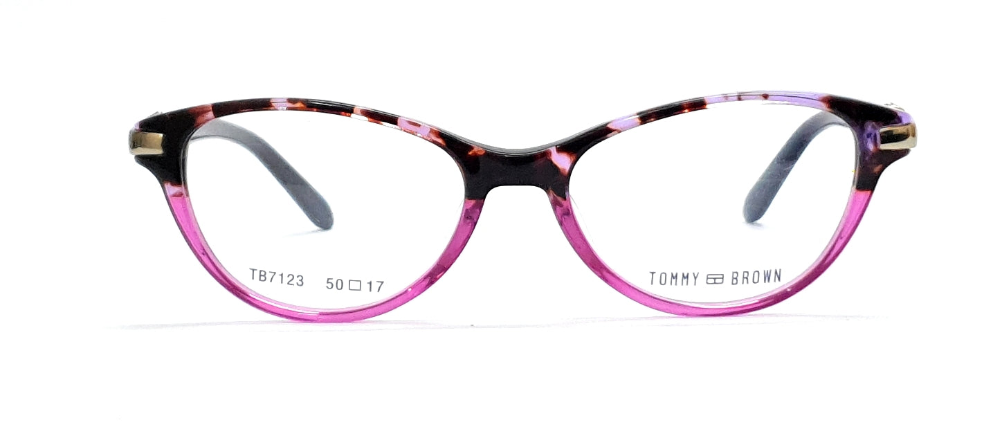 Tommy Brown Cateye Eyeglasses TB7123 Multi-Purple