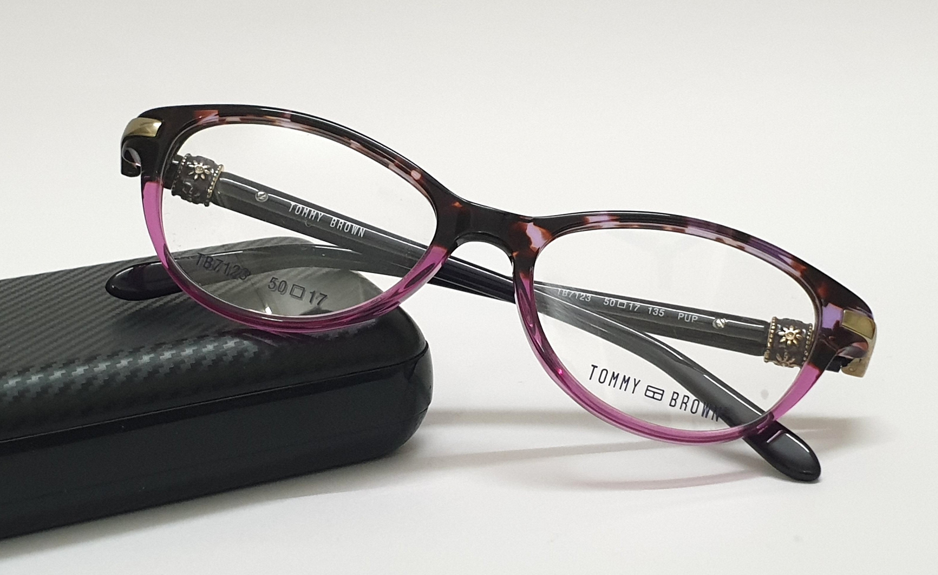 Tommy Brown Cateye Eyeglasses TB7123 Multi-Purple