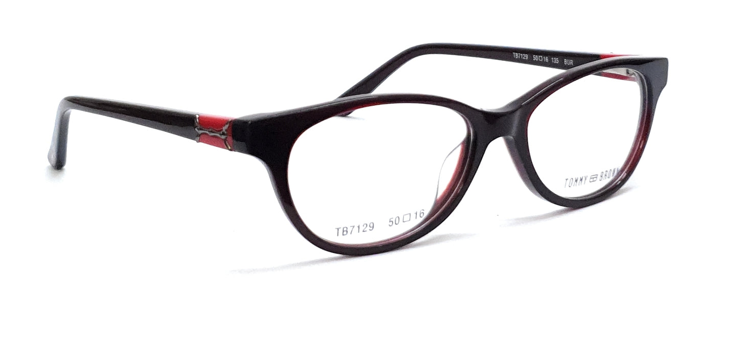 Tommy Brown Fashionable Cateye Spectacle TB7129 Burgundy