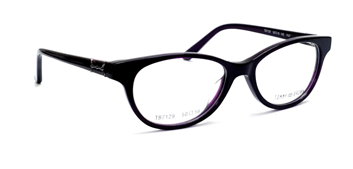 Tommy Brown Fashionable Cateye Spectacle TB7129 Purple Tint
