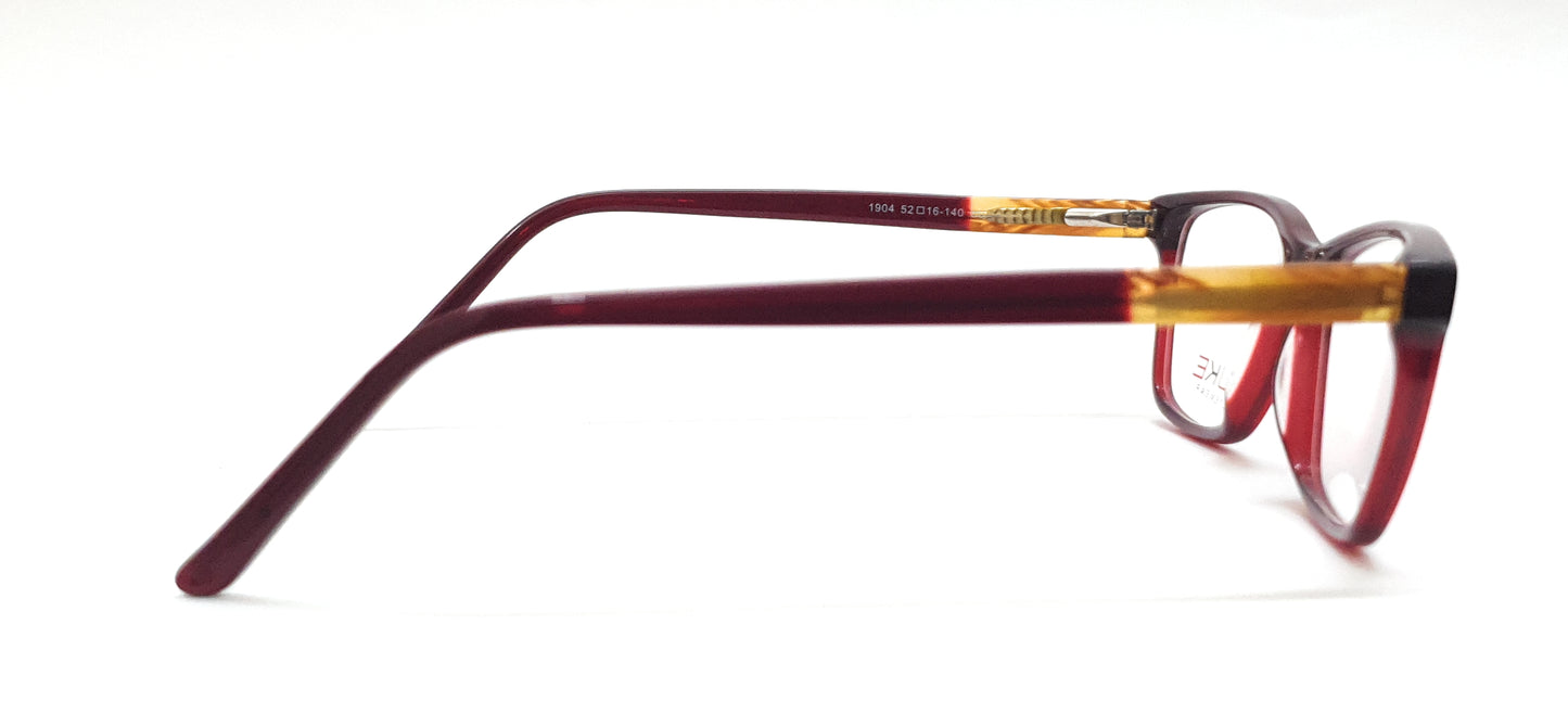 Rectangle Eyeglasses Spectacle 1904 with Power ANTI-GLARE-Reflective Glasses Redies-Brown VS-020