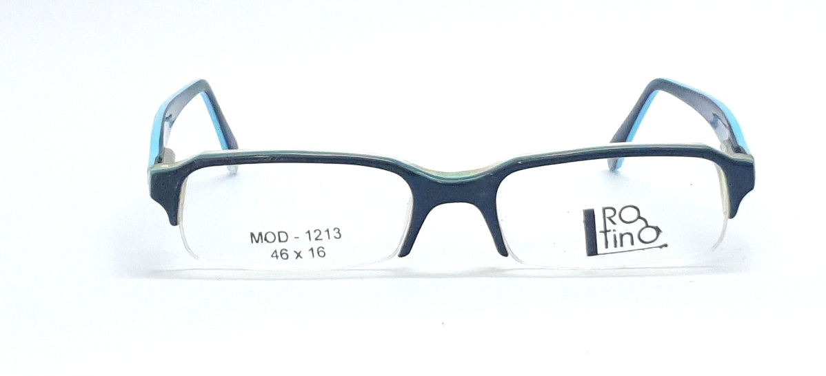 Rio Tino KIDS Rectangle Eyeglasses Mod-1213 Black-Blue Spectacle