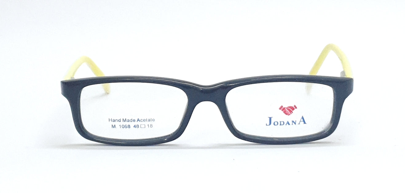 Jodana KIDS Rectangle Eyeglasses M-1068 Black-White Spectacle