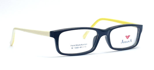Jodana KIDS Rectangle Eyeglasses M-1068 Black-White Spectacle