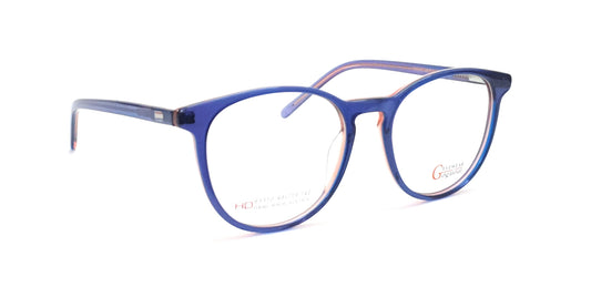Round Eyeglasses Spectacle HD93310 with Power ANTI-GLARE-Reflective Glasses Blue VS-018