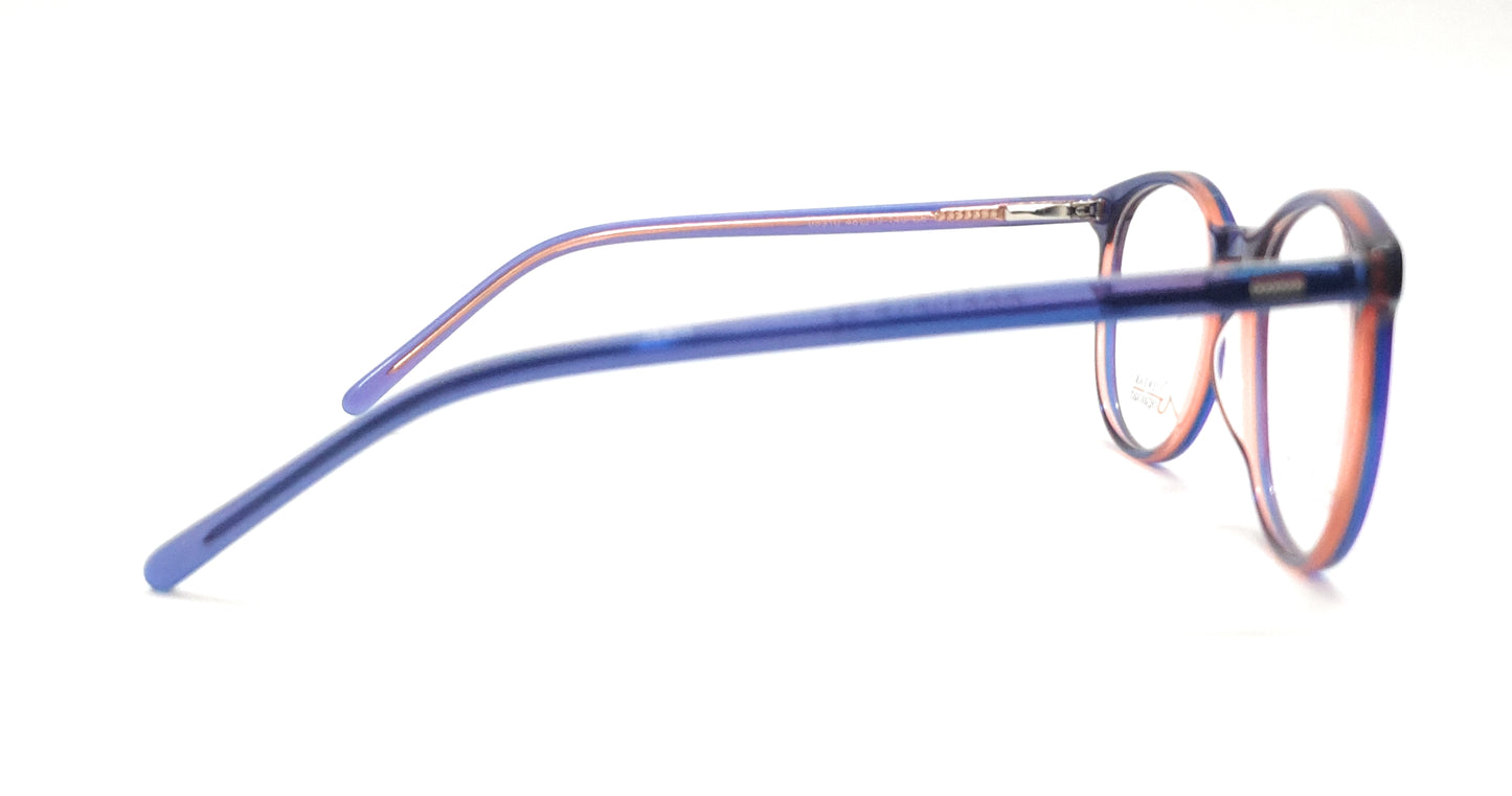Round Eyeglasses Spectacle HD93310 with Power ANTI-GLARE-Reflective Glasses Blue VS-018