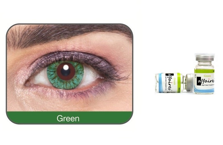 Affaires Color Yearly Contact Lenses One Tone Green Color ( 2pcs in Pack )