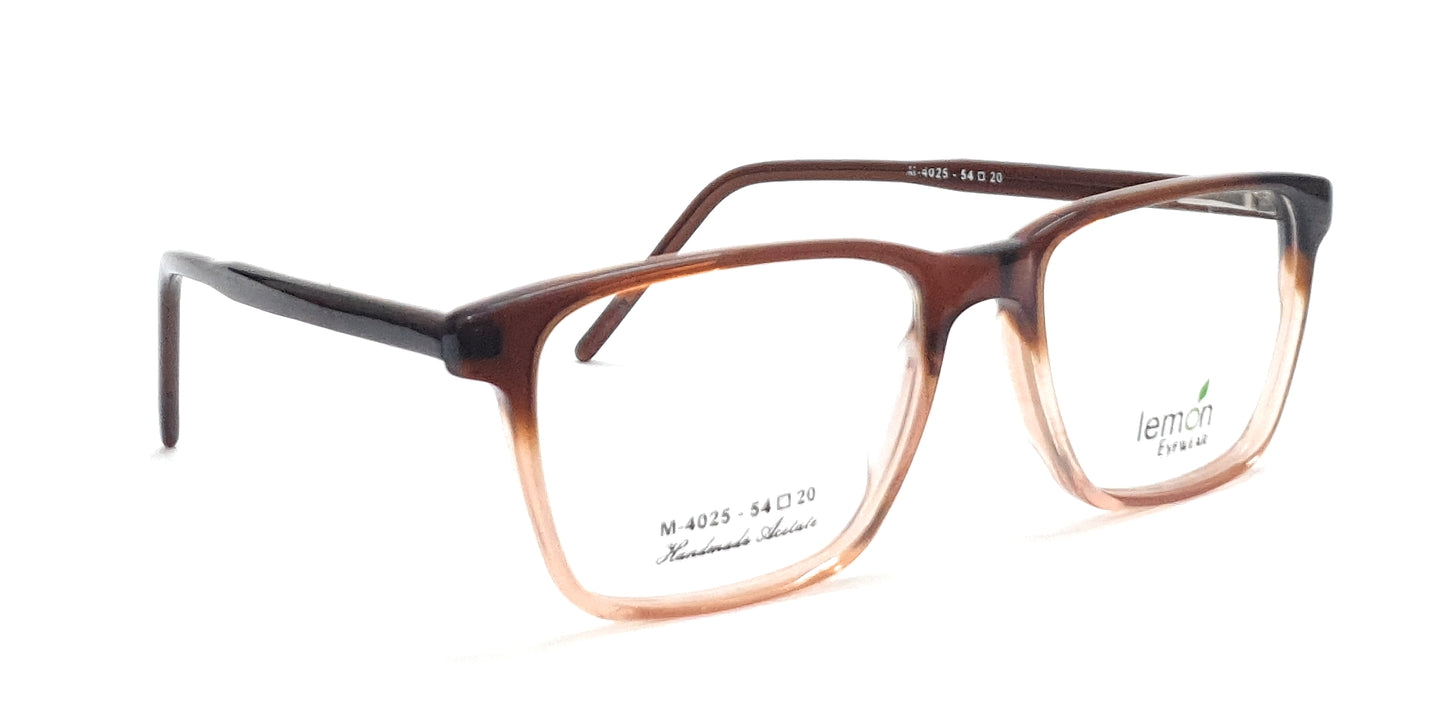 Rectangle Eyeglasses Spectacle M-4025 with Power ANTI-GLARE-Reflective Glasses Brown VS-005