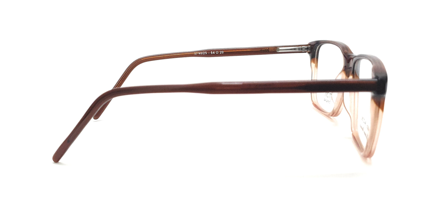 Rectangle Eyeglasses Spectacle M-4025 with Power ANTI-GLARE-Reflective Glasses Brown VS-005