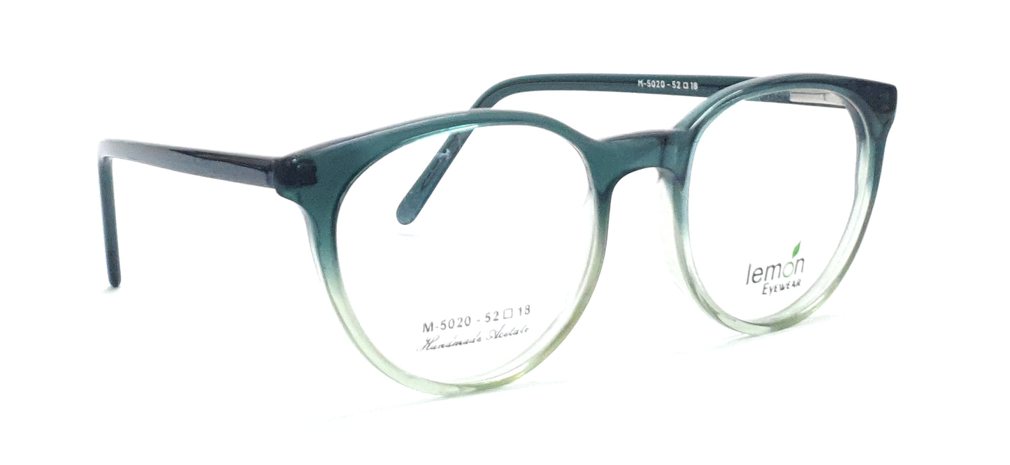 Round Eyeglasses Spectacle M-5020 with Power ANTI-GLARE-Reflective Glasses Gradual Green VS-011