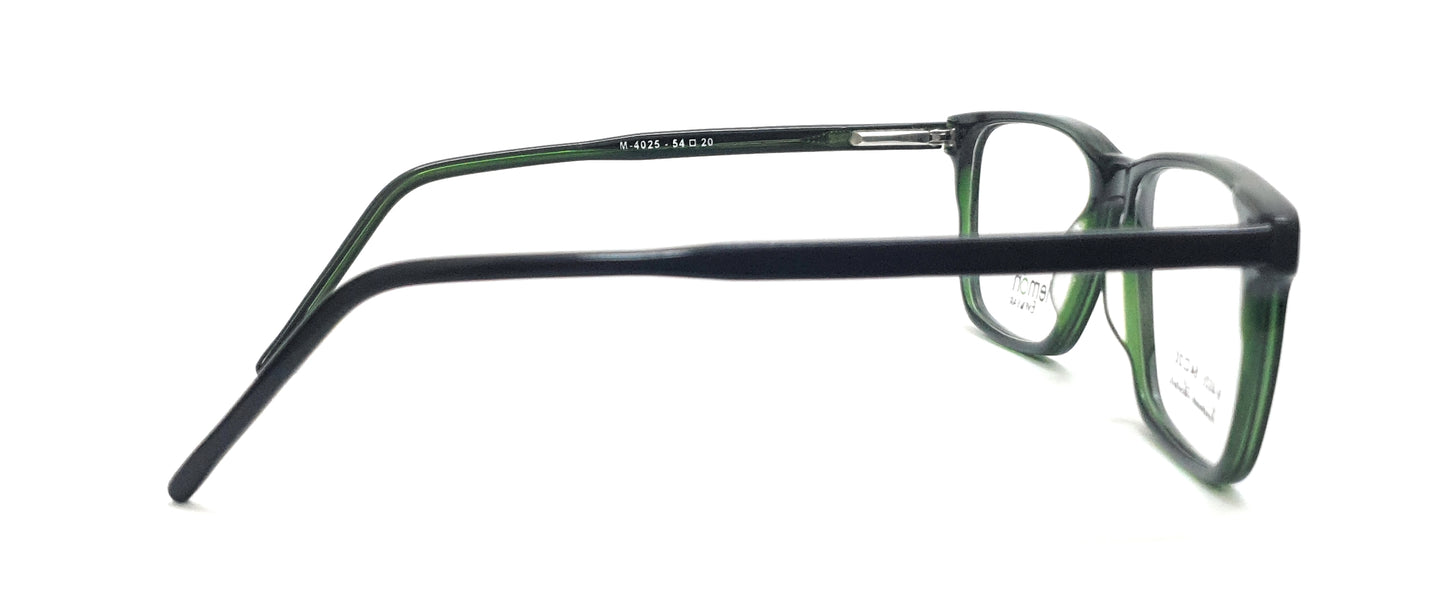 Rectangle Eyeglasses Spectacle M-4025 with Power ANTI-GLARE-Reflective Glasses Green VS-006