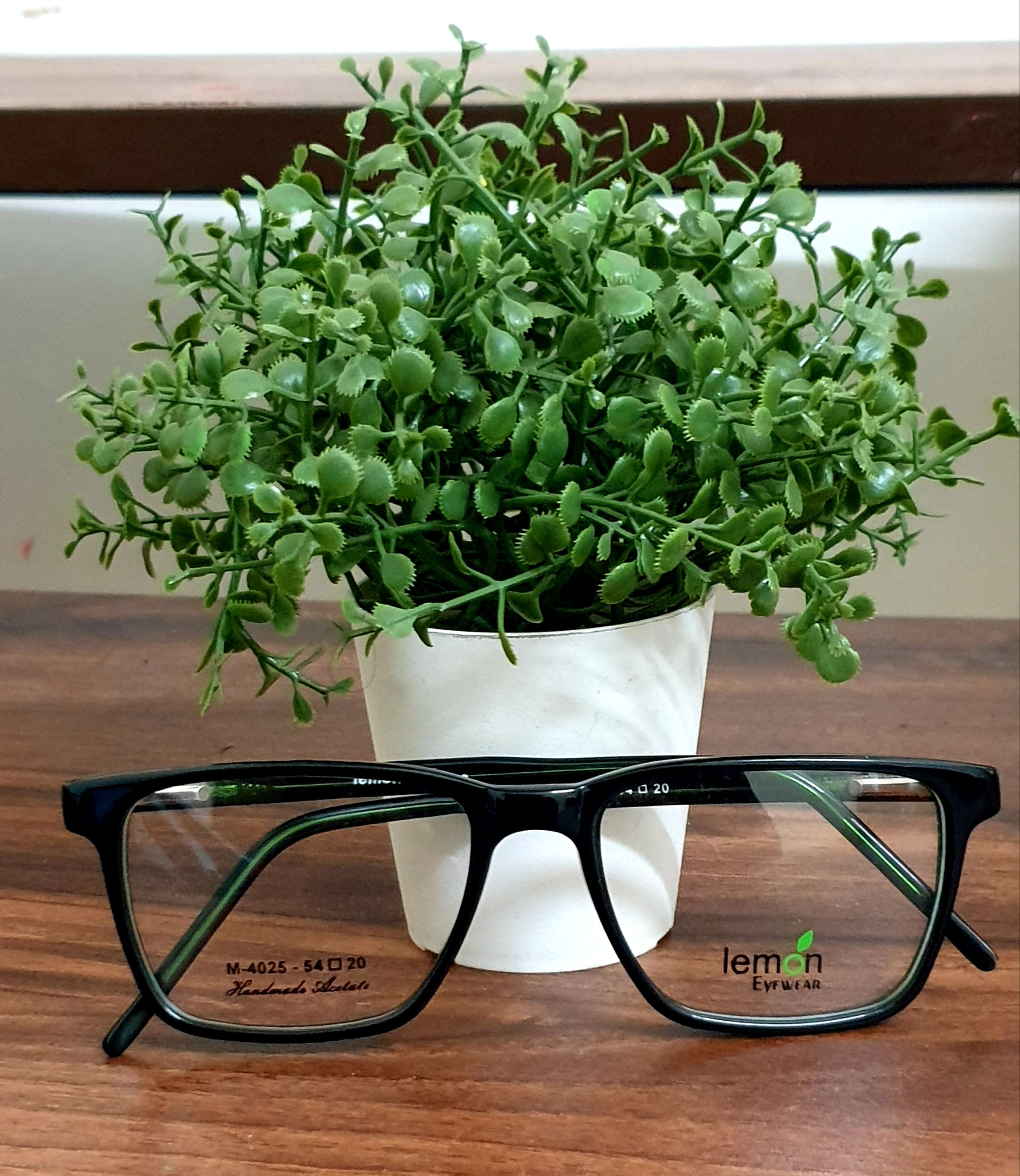 Rectangle Eyeglasses Spectacle M-4025 with Power ANTI-GLARE-Reflective Glasses Green VS-006