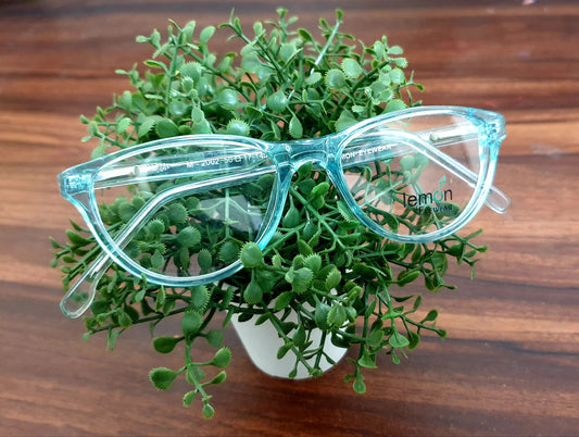 CatEye Eyeglasses Spectacle M-2002 with Power ANTI-GLARE-Reflective Glasses Transparent Green VS-004