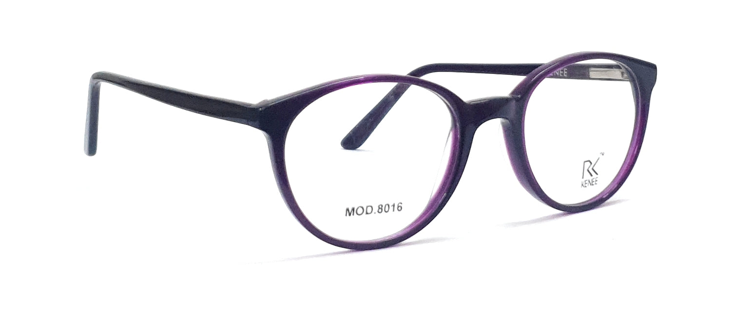 Round Eyeglasses RK KENEE MOD 8016 Black-Purple Tint