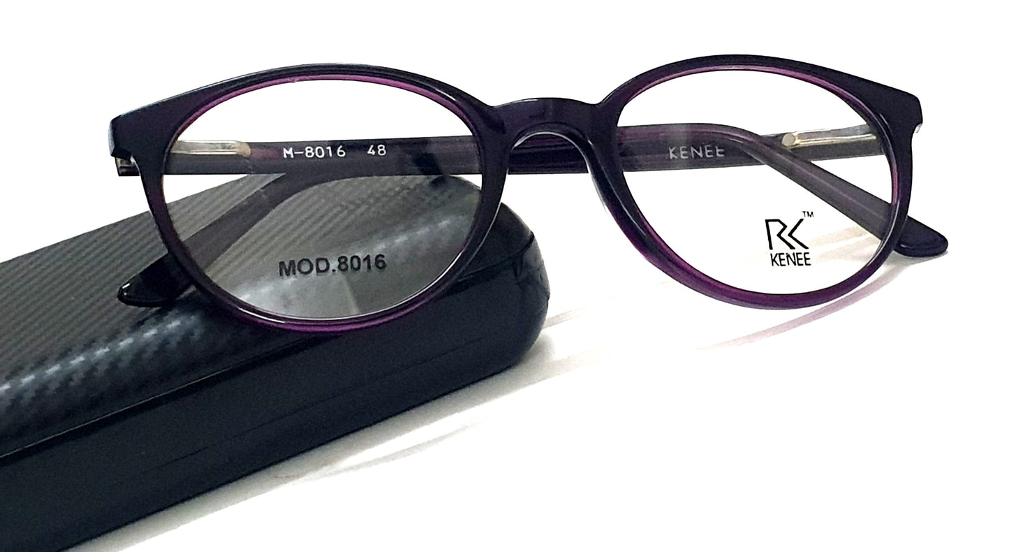 Round Eyeglasses RK KENEE MOD 8016 Black-Purple Tint