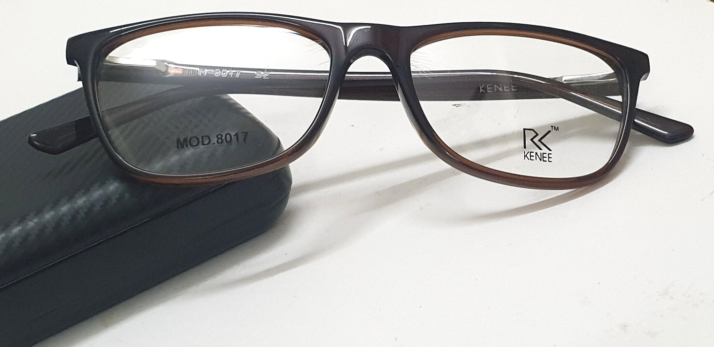 Trendy Rectangle Eyeglasses RK KENEE MOD 8017 Brown