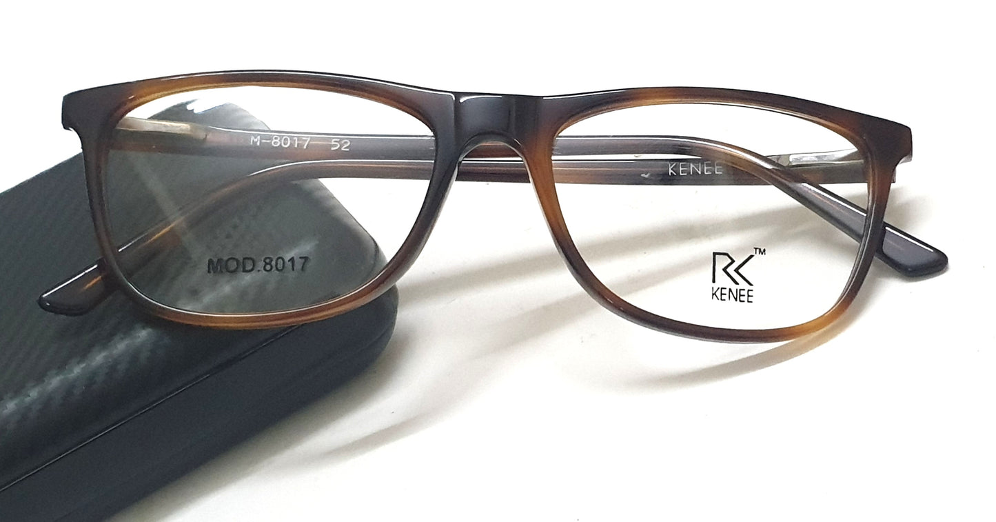 Trendy Rectangle Eyeglasses RK KENEE MOD 8017 DA Brown
