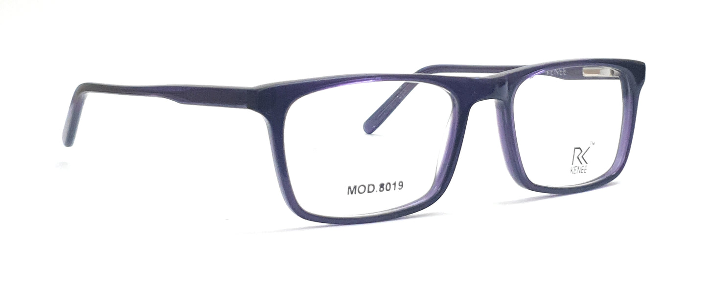 Rectangle Eyeglasses RK KENEE MOD 8019 Black-Purple Tint