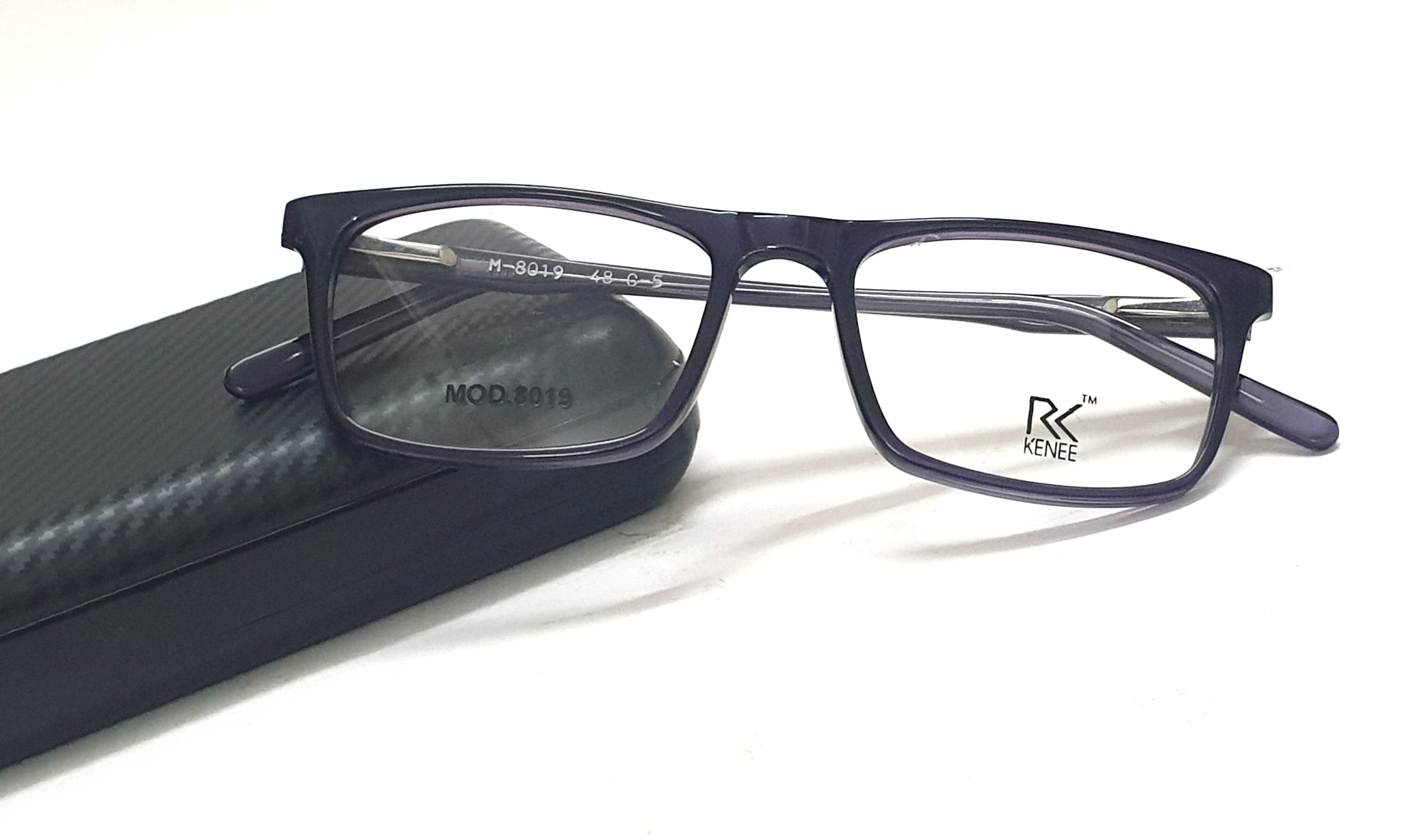 Rectangle Eyeglasses RK KENEE MOD 8019 Black-Purple Tint