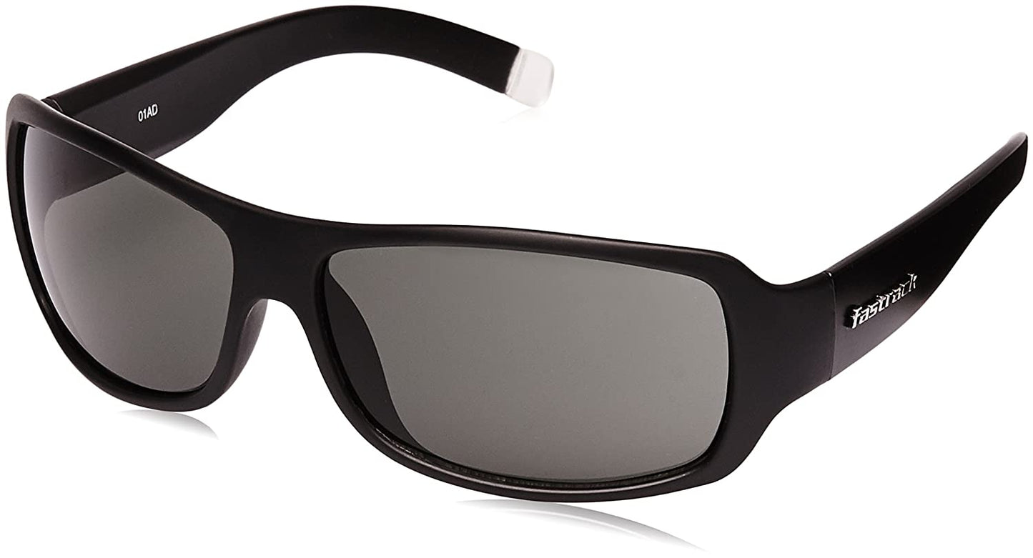 Fastrack Black Wrapround Uniex Sunglasses P089GR3