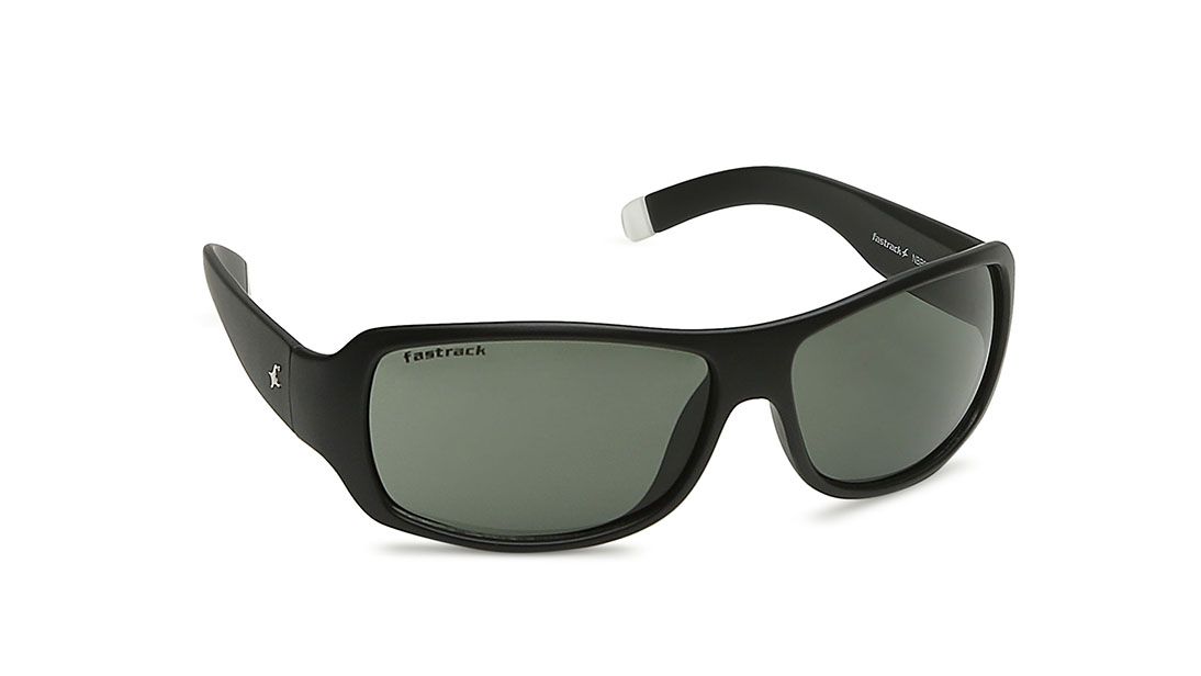 Fastrack Black Wrapround Uniex Sunglasses P089GR3