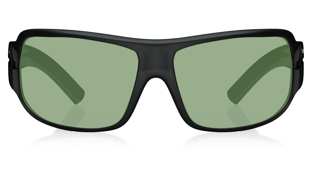 Fastrack Black Wraparound Sunglasses Green Lens P190GR2