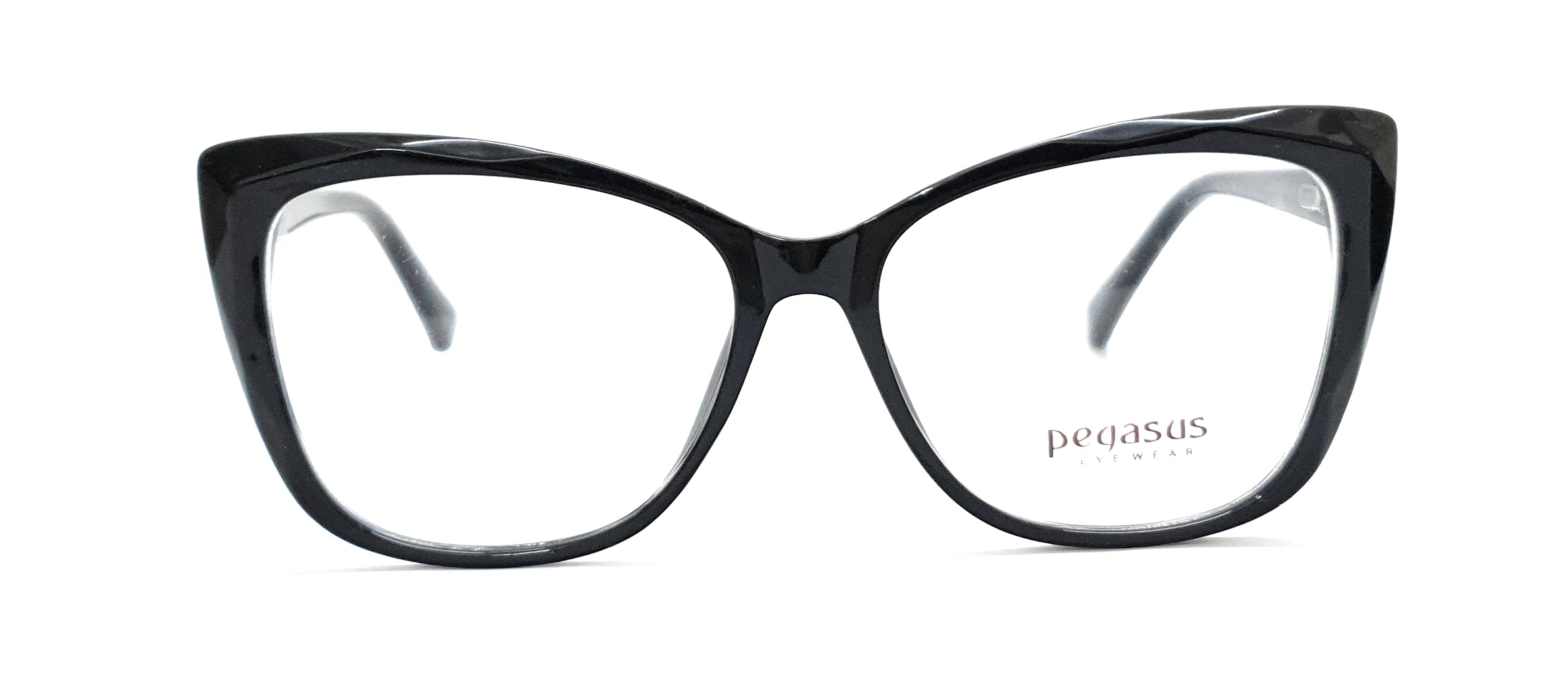 Pegasus Cateye Eyeglasses Spectacle LH3004 with Power ANTI-GLARE-Reflective Glasses Black PE-001