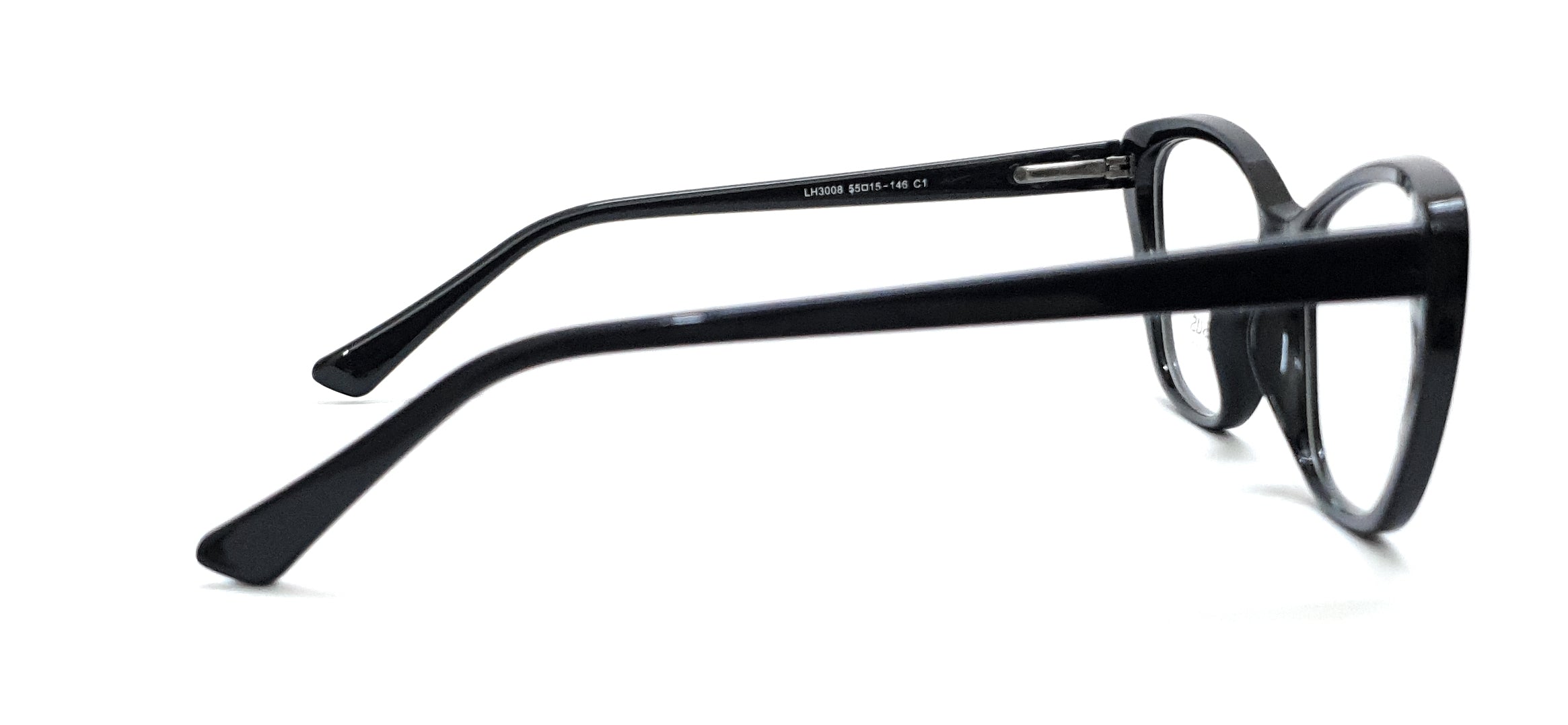 Pegasus Cateye Eyeglasses Spectacle LH3008 with Power ANTI-GLARE-Reflective Glasses Black PE-021