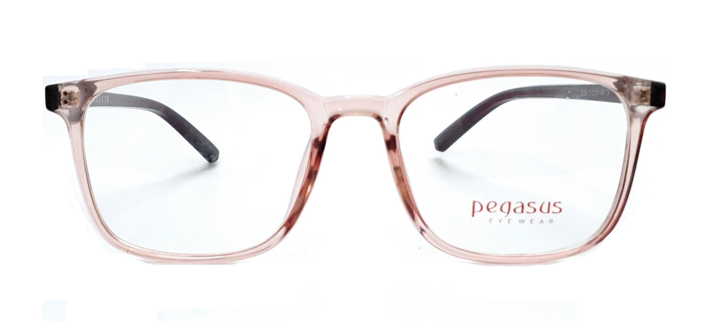 Pegasus Trendy Eyeglasses Spectacle 8256 with Power ANTI-GLARE-Reflective Glasses Brown Transparent PE-029