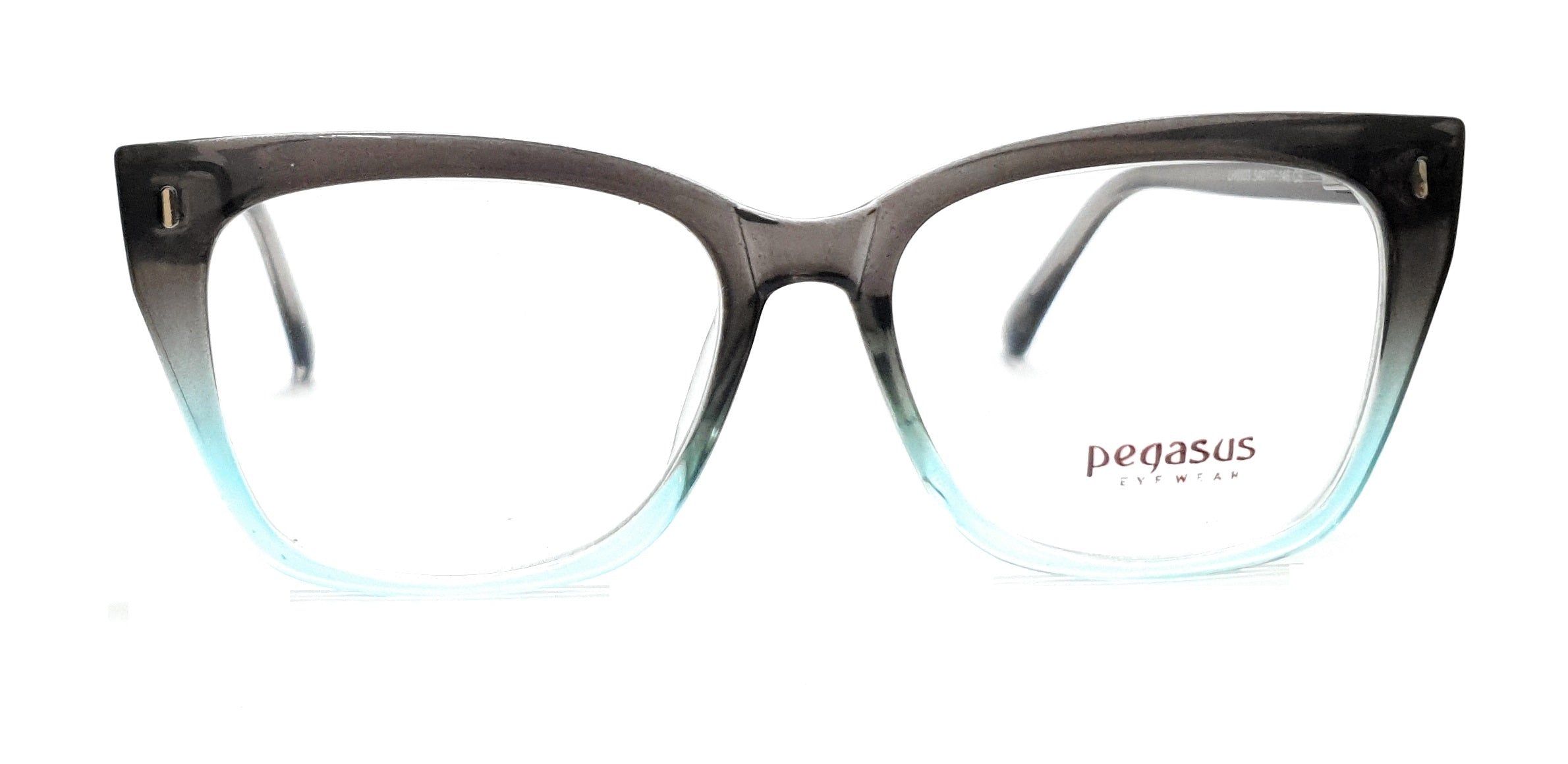 Gradual black and blue spectacle glasses