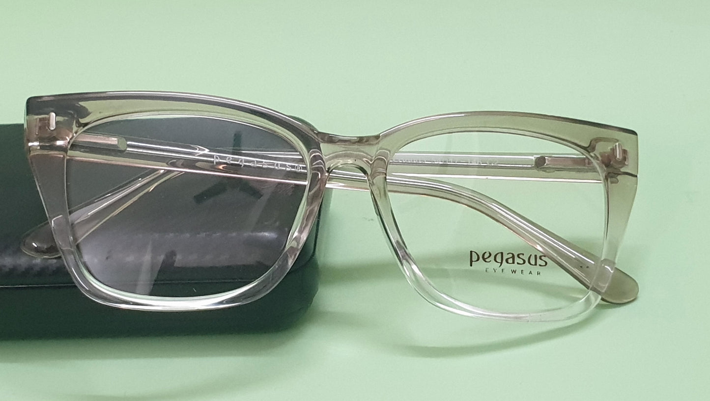 Pegasus Retro Eyeglasses Spectacle LH6003 with Power ANTI-GLARE-Reflective Glasses Gradual Brown PE-025