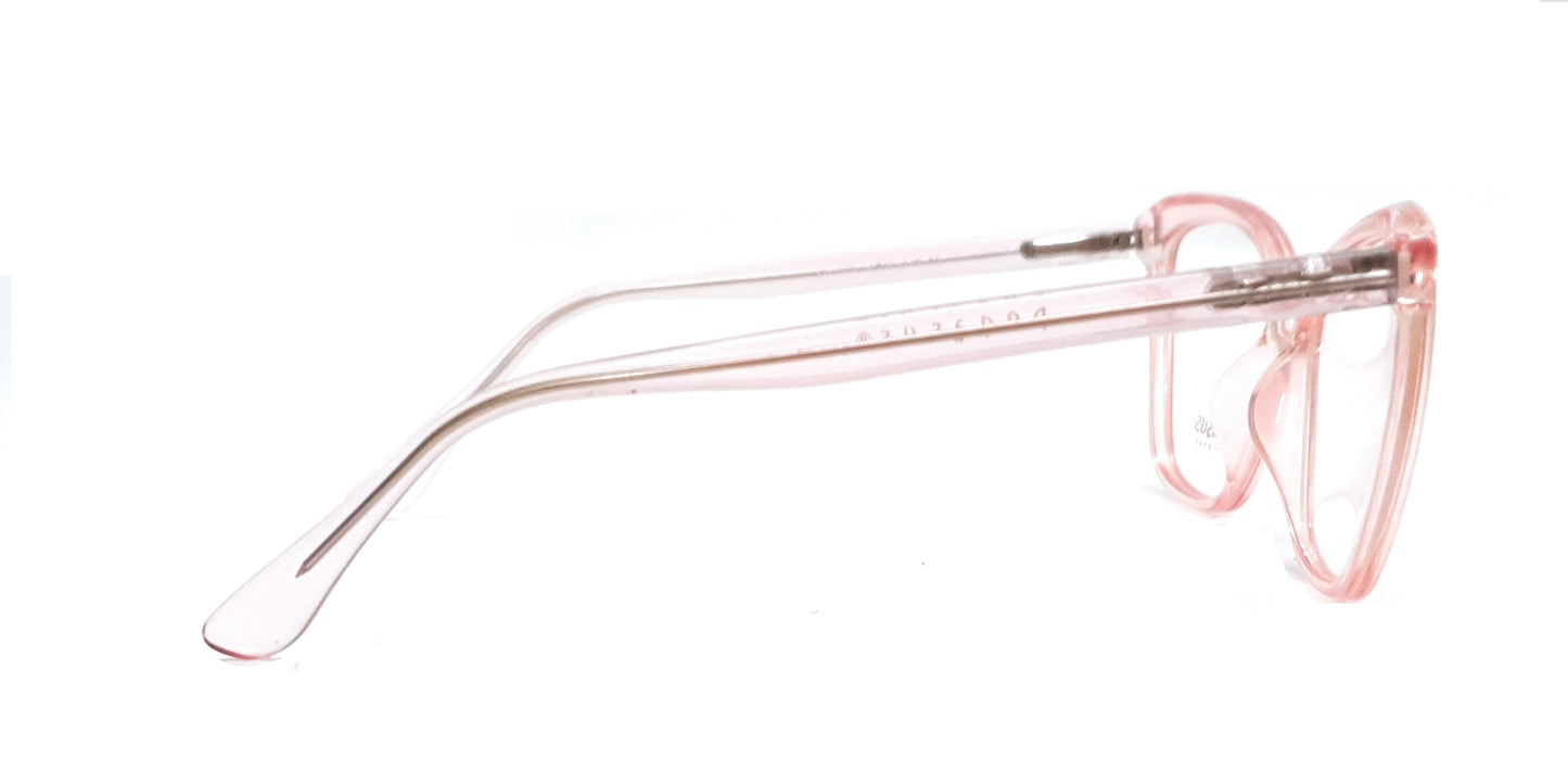 Pegasus Retro Eyeglasses Spectacle LH3009 with Power ANTI-GLARE-Reflective Glasses Pink Transparent PE-038