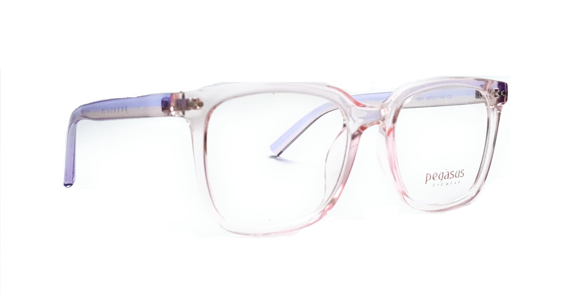 Pegasus Eyeglasses Spectacle 8261 with Power ANTI-GLARE-Reflective Glasses Pink Transparent PE-044