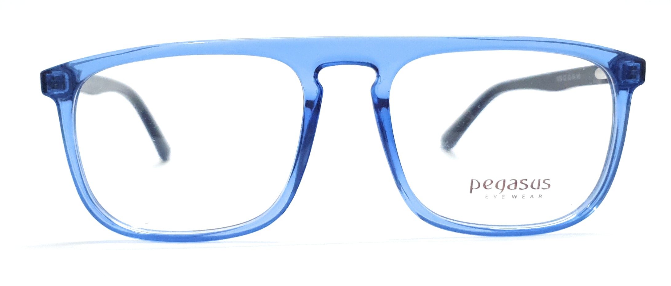 Pegasus Retro Eyeglasses Spectacle 1008 with Power ANTI-GLARE-Reflective Glasses Transparent Blue PE-008