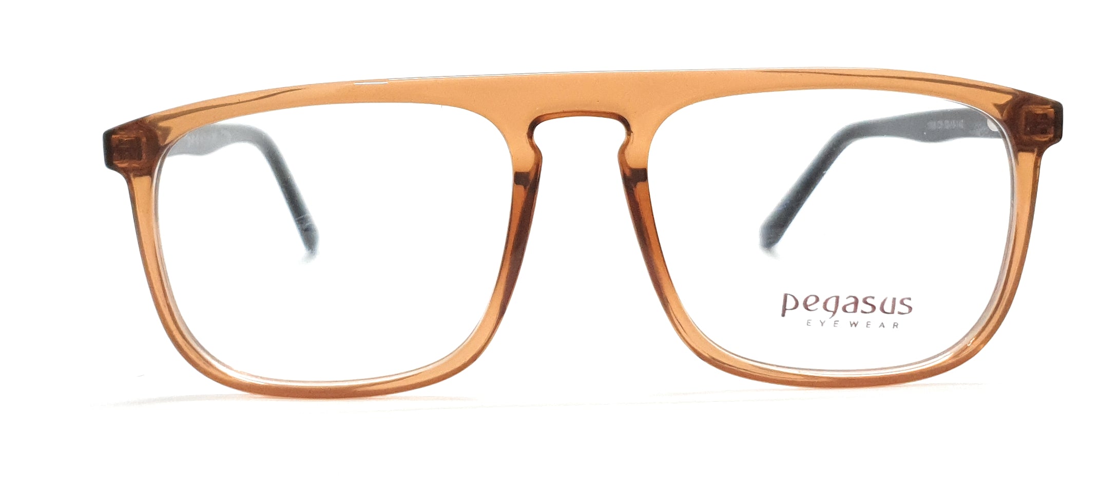 Pegasus Retro Eyeglasses Spectacle 1008 with Power ANTI-GLARE-Reflective Glasses Transparent Brown PE-009