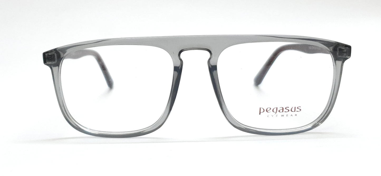 Pegasus Retro Eyeglasses Spectacle 1008 with Power ANTI-GLARE-Reflective Glasses Transparent Grey PE-007