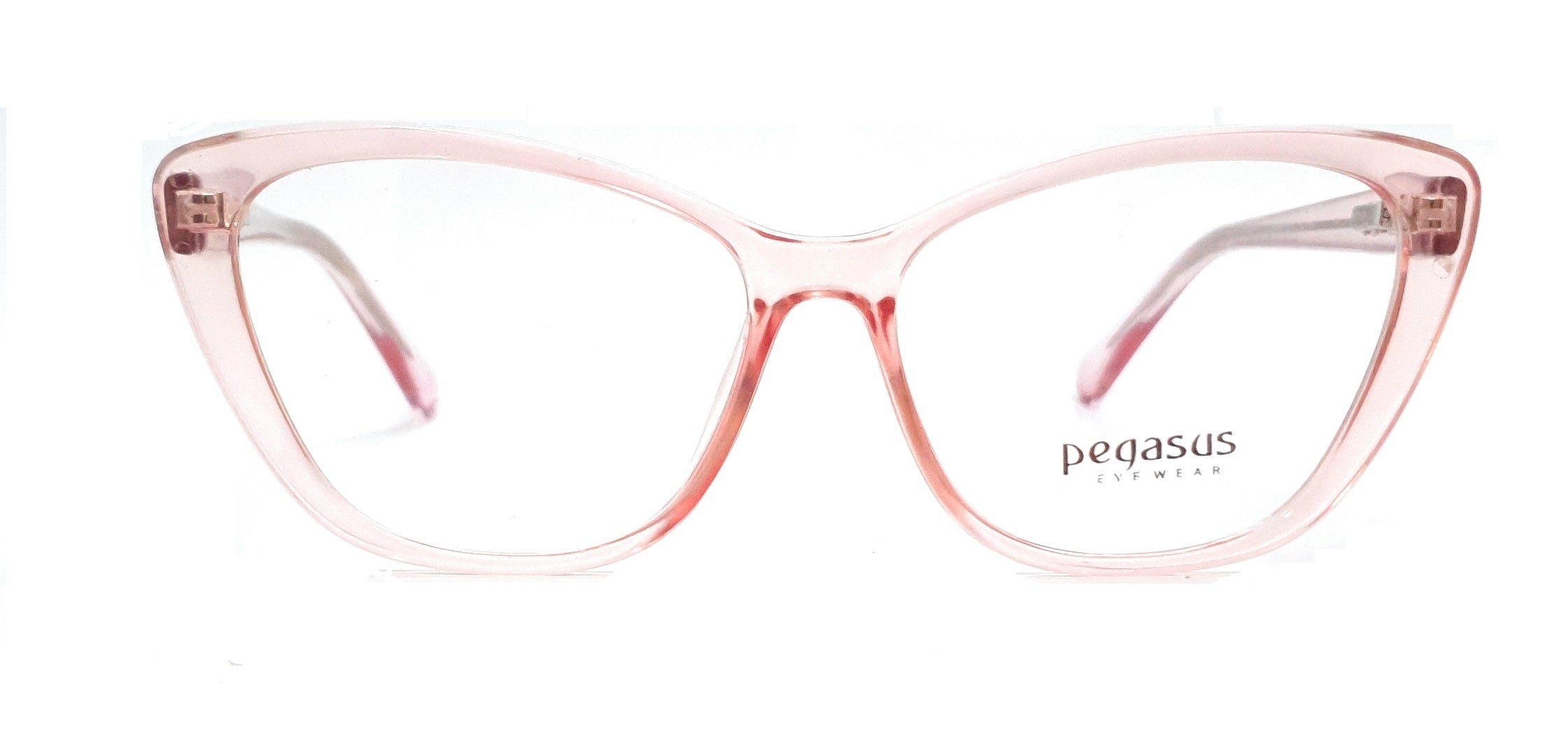 Pegasus Cateye Eyeglasses Spectacle LH3008 with Power ANTI-GLARE-Reflective Glasses Transparent Pink PE-019