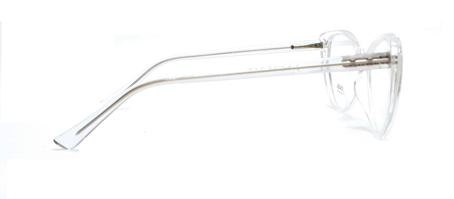 Pegasus CatEye Eyeglasses Spectacle LH2129 with Power ANTI-GLARE-Reflective Glasses Transparent White PE-011