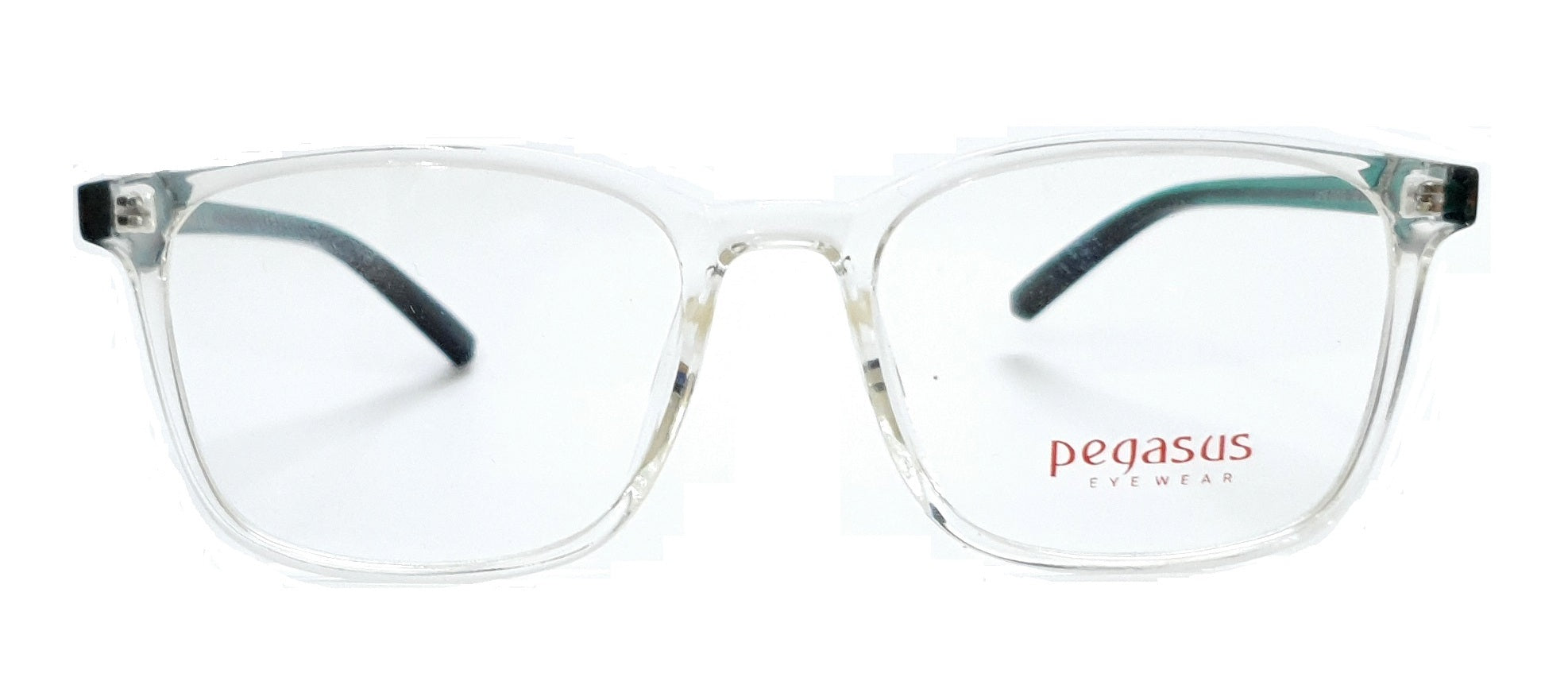 Pegasus trendy eyeglasses 8256 white transparent with green