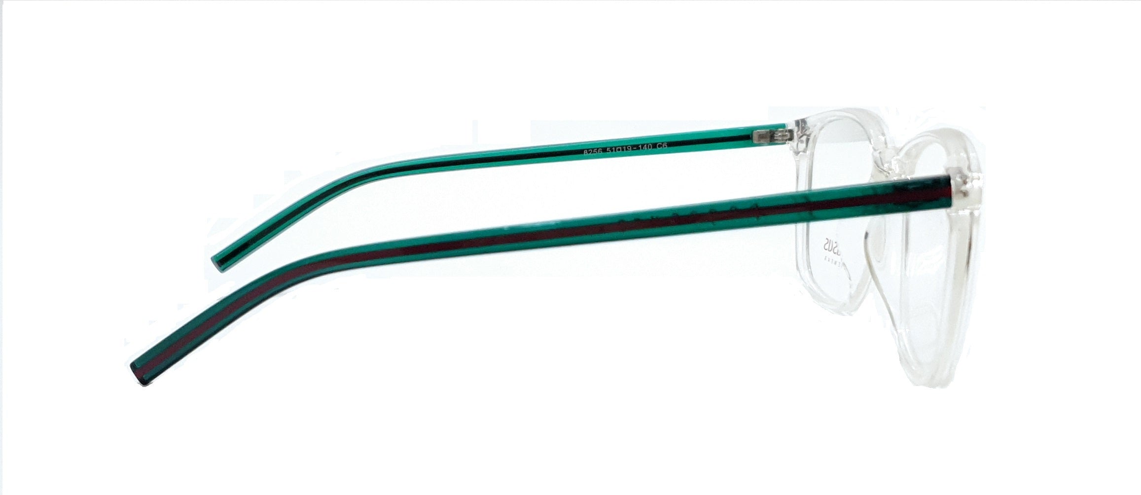 Pegasus trendy eyeglasses 8256 white transparent with green