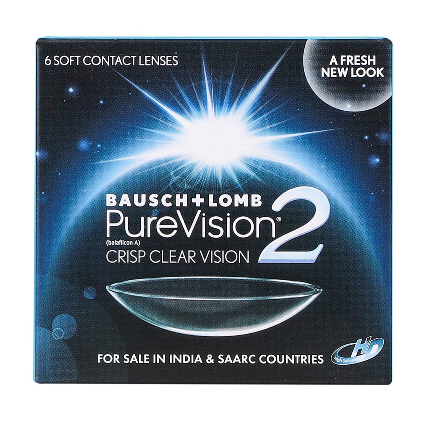 Bausch & Lomb PureVision2 HD Monthly Disposable contact lenses (6 Lens per Box)