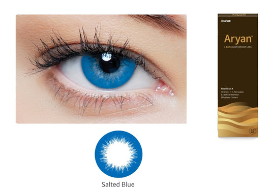 Aryan 1-Day Color Contact Lenses Disposable Contact Lens Salted Blue (10pcs in a Box)